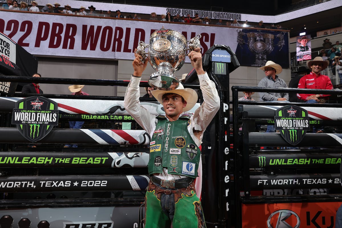 Daylon Swearingen is crowned the World Champion during the Championship round of the World Finals Unleash The Beast PBR.