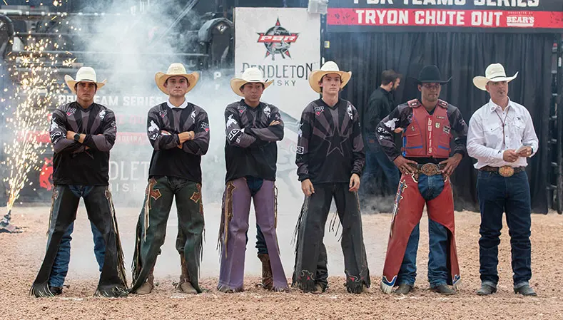 Arizona Ridge Riders defeat Nashville Stampede by one score in opening game of PBR Team Series Preseason Event in Tryon, North Carolina