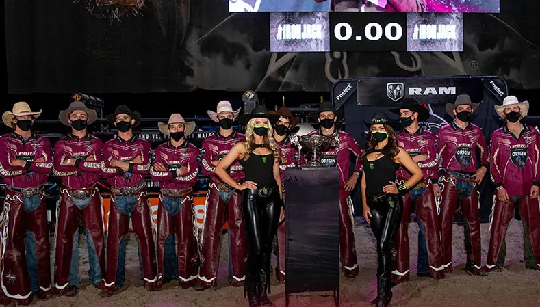 Team Queensland edges a hard-charging Team New South Wales by one ride to win PBR Origin I - Brisbane