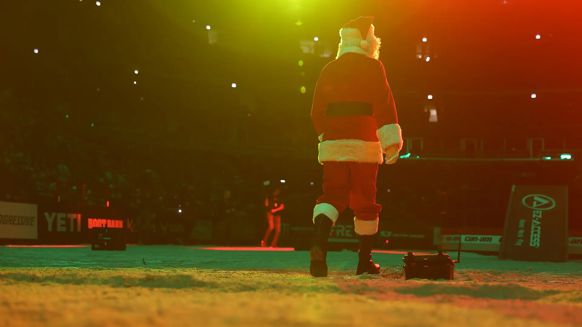 Santa got bucked off by a bovine