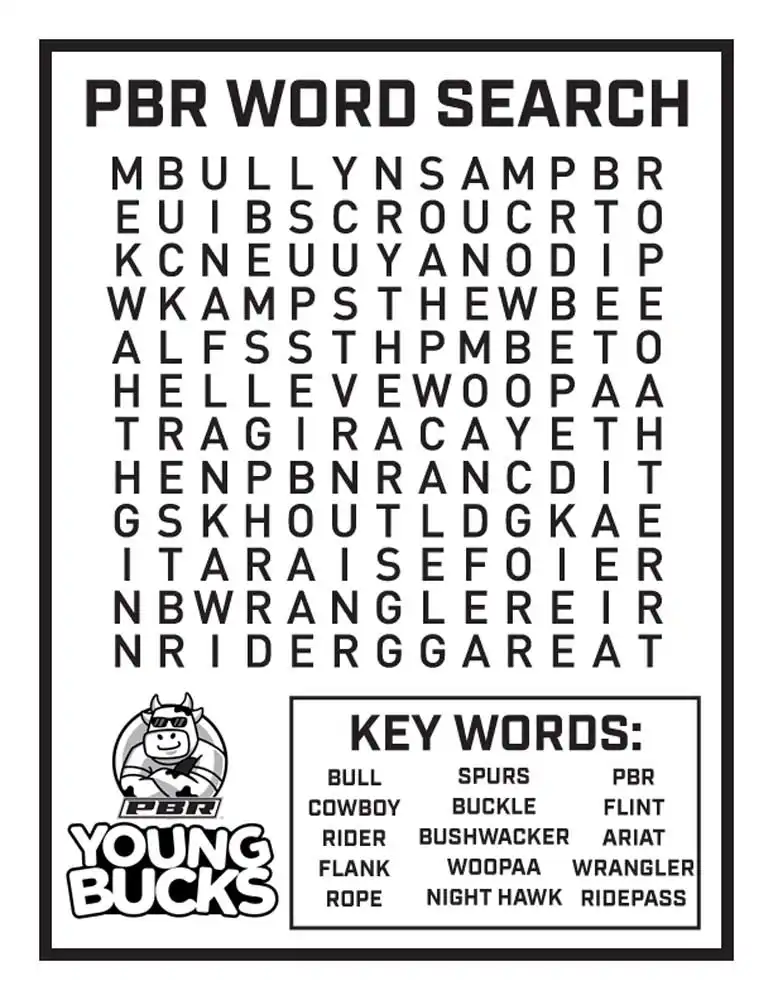 Cowboy Word Search - Download