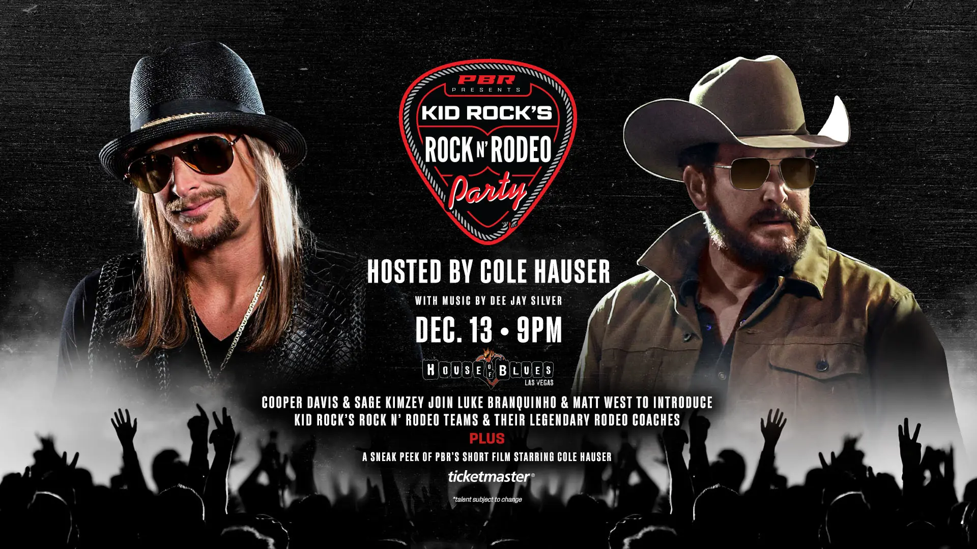 Kid Rock’s Rock N’ Rodeo to launch with exclusive party in Las Vegas hosted by Cole Hauser on December 13